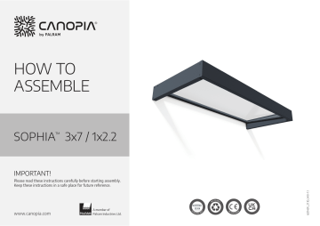 Canopia by Palram 706122 Sophia 3 ft. x 7 ft. Gray/Clear Door and Window Fixed Awning Mode d'emploi | Fixfr
