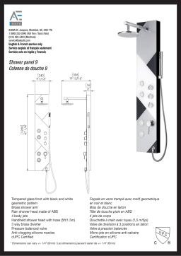 A&E 240193 Capri IX 4-Jet Shower Panel System spécification