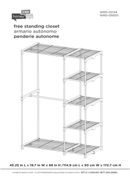 Honey-Can-Do WRD-09305 Silver Steel Clothes Rack 45.87 in. W x 67.72 in. H Mode d'emploi