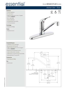 Keeney EBY65CCP Single-Handle Standard Kitchen Faucet spécification