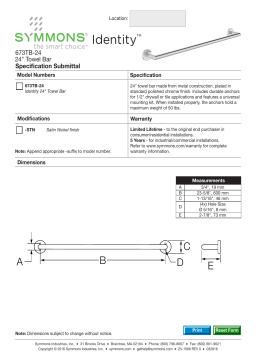 Symmons 673TB-STN-24 Identity 24 in. Wall-Mounted Towel Bar spécification