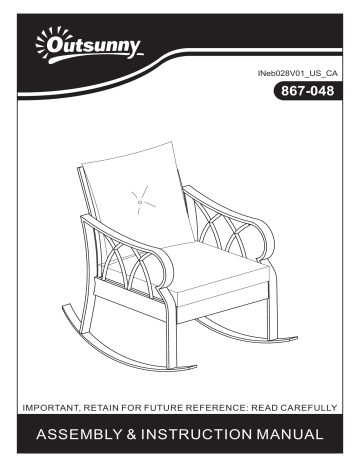 Outsunny 867-048BU Wicker Aluminum Outdoor Rocking Chair Mode d'emploi | Fixfr