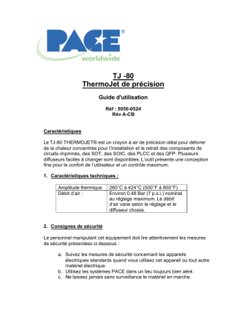 Pace TJ-80 & TJ-85 Manuel utilisateur | Fixfr