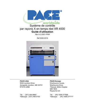 Pace XR 4000 X-Ray Inspection System Manuel utilisateur | Fixfr