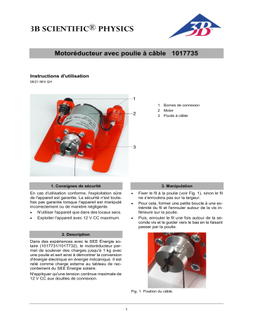 3B SCIENTIFIC 1017735 [U8498304] Geared Motor  Manuel du propriétaire | Fixfr