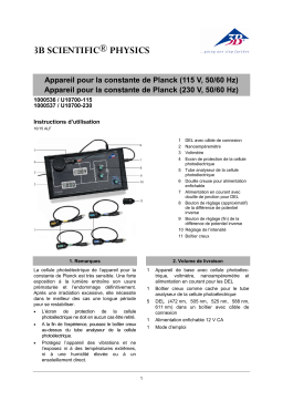 3B SCIENTIFIC 1000537 [U10700-230] Planck’s Constant Apparatus  Manuel du propriétaire