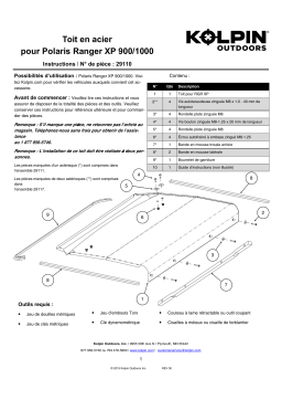 Kolpin 29110 Polaris Ranger XP Steel Roof Manuel du propriétaire