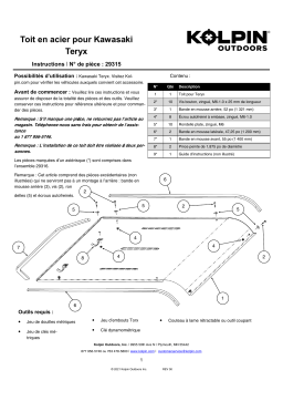 Kolpin 29315 Kawasaki Teryx Steel Roof Manuel du propriétaire