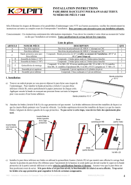 Kolpin 1460 UTV Windshield - Full-Tilt - Kawasaki® Teryx® 2010-13 Manuel du propriétaire