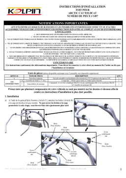 Kolpin 1497 UTV Pro Series Roof - Arctic Cat® Wildcat™ Manuel du propriétaire