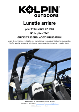 Kolpin 2742 UTV Windshield - Rear Panel - Polaris RZR XP 1000 Manuel du propriétaire