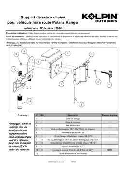 Kolpin 20049 Off-road Vehicle Chainsaw Mount - Polaris Ranger/General Manuel du propriétaire