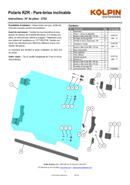 Kolpin 2754 UTV Windshield - Full-Tilt - Polaris RZR XP Manuel du propriétaire