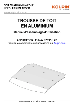 Kolpin 29140 Polaris RZR PRO XP Aluminum Roof Manuel du propriétaire