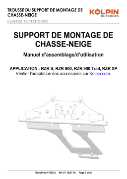 Kolpin 35-3030 Front-Connect - Polaris RZR 900/1000 Manuel du propriétaire