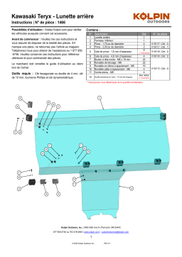 Kolpin 1466 UTV Windshield - Rear Panel - Kawasaki® Teryx® 2014-current Manuel du propriétaire