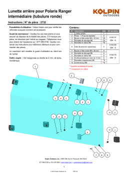 Kolpin 2732 UTV Windshield - Rear Panel - Polaris Ranger Mid-Size/400/500/570 Manuel du propriétaire