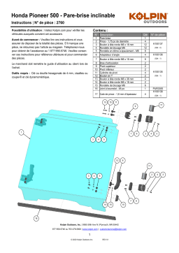 Kolpin 2760 UTV Windshield - Full-Tilt - Honda® Pioneer® 500 Manuel du propriétaire