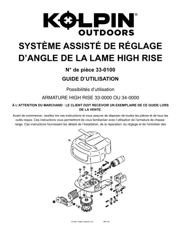 Kolpin 33-0100 Conqueror and High Rise Snow Plow Power Angle Manuel du propriétaire | Fixfr