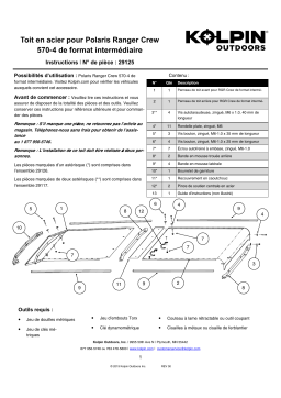 Kolpin 29125 Polaris Ranger Mid-Size Crew 570-4 Steel Roof Manuel du propriétaire