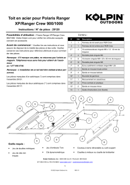 Kolpin 29120 Polaris Ranger XP Crew Steel Roof Manuel du propriétaire