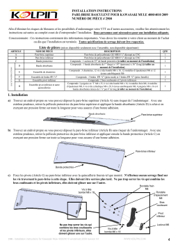 Kolpin 2500 UTV Windshield - Full-Fixed/Hinged - Kawasaki® Mule™ Manuel du propriétaire