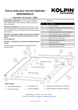 Kolpin 29400 Can-Am® Defender HD5/HD8/HD10 Steel Roof Manuel du propriétaire