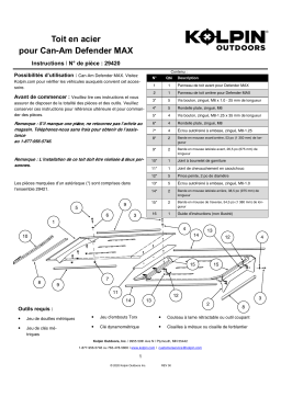 Kolpin 29420 Can-Am Defender MAX Steel Roof Manuel du propriétaire