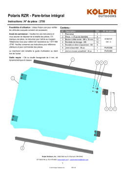 Kolpin 2755 UTV Windshield - Full-Fixed - Polaris RZR XP Manuel du propriétaire