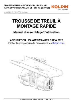 Kolpin 26-3040 Polaris Ranger 570 Quick Mount Winch 3500 lb Synthetic Rope Manuel du propriétaire