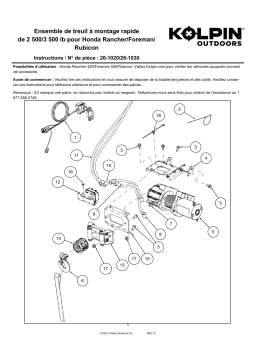 Kolpin 26-1020 Honda® ATV Quick-Mount Winch 2500 lb Steel Cable Manuel du propriétaire