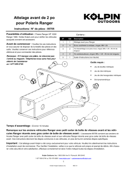 Kolpin 85705 Polaris Ranger 2” Front Receiver Hitch Manuel du propriétaire