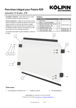 Kolpin 2739 UTV Windshield - Full-Fixed - Polaris RZR 900/XP900/1000/XP1000 Manuel du propriétaire