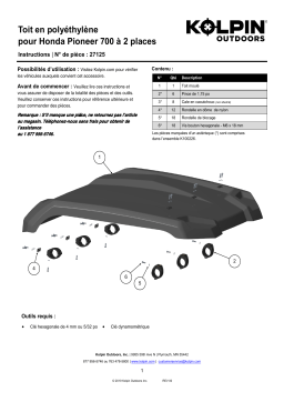 Kolpin 27125 Honda® Pioneer® 700-2P Poly Roof Manuel du propriétaire