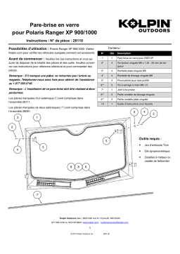 Kolpin 28110 Glass Windshield - Polaris Ranger XP 900/1000/ XP Crew Manuel du propriétaire