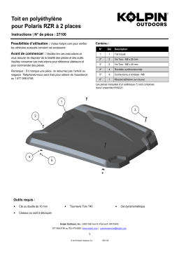 Kolpin 27100 Polaris RZR 2-Seater Poly Roof Manuel du propriétaire