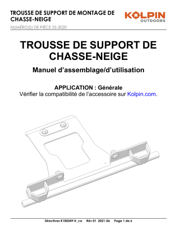 Kolpin 35-3020 Front-Connect - Polaris General Manuel du propriétaire | Fixfr