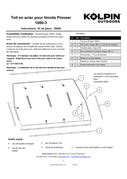 Kolpin 29200 Honda® Pioneer® 1000-3 Steel Roof Manuel du propriétaire