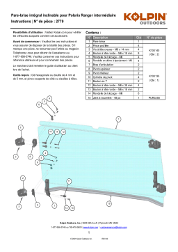 Kolpin 2779 UTV Windshield - Polaris Ranger Mid-Size Full-Tilt Windshield Manuel du propriétaire