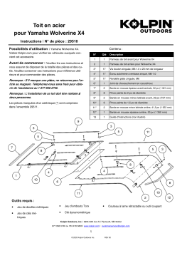 Kolpin 29510 Yamaha Wolverine X4 Steel Roof Manuel du propriétaire