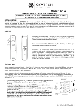 SkyTech 1001-A On / Off Remote Control Mode d'emploi