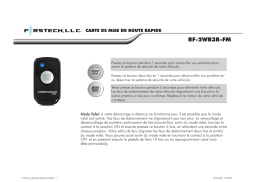 CompuSTAR RF-2WR3-SS / 2WR3R-FM Manuel utilisateur