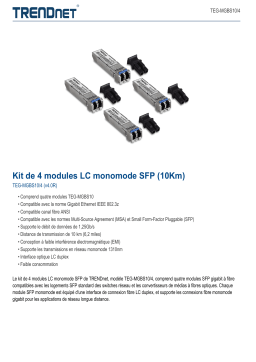 Trendnet TEG-MGBS10/4 4-Pack SFP Single Mode LC Module (10Km) Fiche technique