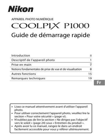 Nikon COOLPIX P1000 Guide de démarrage rapide | Fixfr