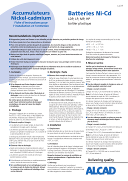 Alcad Single cells range LDP MP Manuel utilisateur