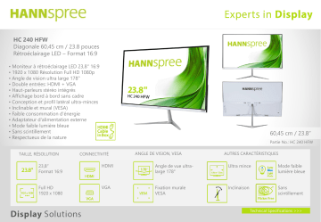 Hannspree HC240HFW Manuel utilisateur | Fixfr