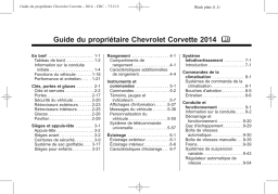 Chevrolet Corvette 2014 Mode d'emploi