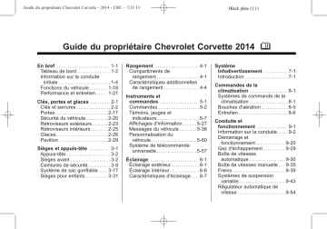 Chevrolet Corvette 2014 Mode d'emploi | Fixfr