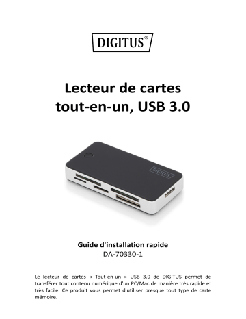 Digitus DA-70330-1 Card Reader All-in-one, USB 3.0 Guide de démarrage rapide | Fixfr