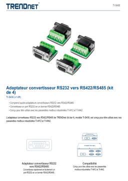 Trendnet TI-S400 RS232 to RS422/RS485 Converter Adapter (4-Pack) Fiche technique